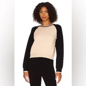 NWT $148 Revolve x Monrow Super Soft Color Block Raglan Cropped Pullover Sweater